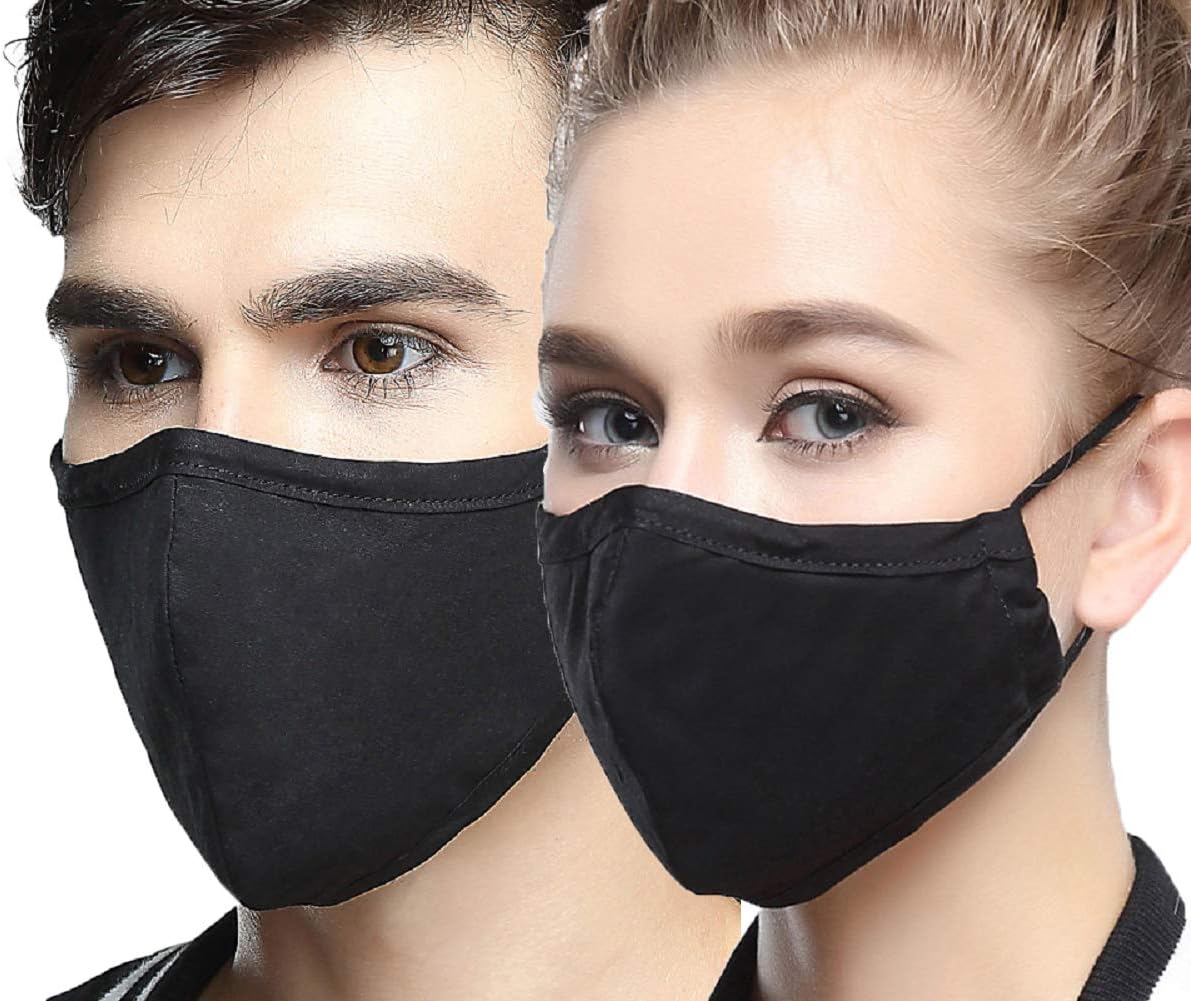 N99 N95 Dust Mask Anti Pollution Face Mask Washable Cotton Mouth Mask for Men or Women (General, Black)