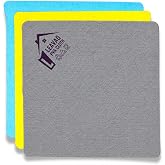 Leavaq PVA Microfiber Cloth 3 Pack, Absorbent Shammy Chamois Towel 12x12 | Streak-free and lint-free on glass, mirrors, stainless steel, screens and car windows, 12 x 12 in, no chemicals
