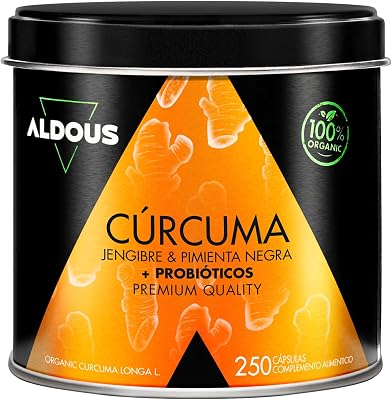 250 cápsulas PROBIÓTICAS + Curcuma BIO com Gengibre e Pimenta Preta - 1460mg - com Curcumina e Piperina - Anti-inflamatório Natural - Fórmula Avançada - Certificação Biológica