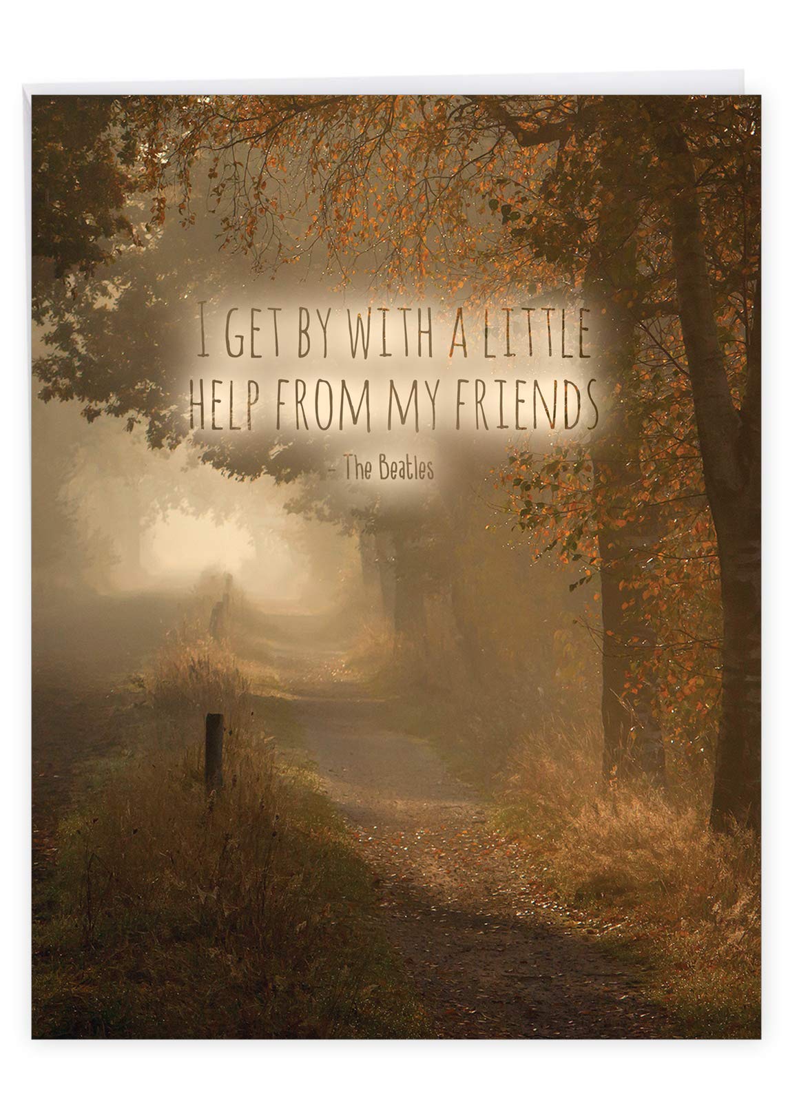 J6618ITYG Jumbo Thank You Card: Friendly Words with Envelope (Extra Large Version: 8.5'' x 11'')