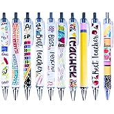 YJ PREMIUMS 10PC Teacher Pen | Fun Cute Funny Cool Best Pens for Teacher Set Pack Teach Love Inspire Writing School Sayings Preschool Appreciation Gifts Supplies Gift Supply in Bulk