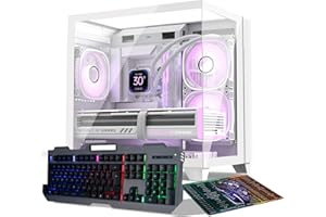 ABYTESPARK Gaming PC Desktop Computer,Intel Core i7 Desktop,Operating at A Frequency of 3.4GHz,GTX1660Super Graphics Card with 6GB GDDR6 Video Memory,16GB RAM, 1TB NVME SSD,WiFi 5.0,RGB Fan x4,White