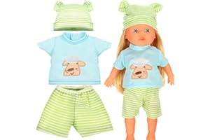 Toyvian 10 Inch Newborn Baby Doll Clothes Outfits with Hat Set Reborn Baby Doll Jumpsuit Romper Doll Clothing Accessories