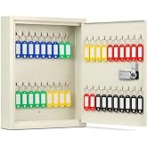 KYODOLED Key Box, 40-Key Lock Box with Combination Lock, Wall Mount, White | Steel Key Cabinet, Color-Coded Tags, Writable Labels, Fits Standard Keys &amp; Car Key Fobs, Home, Office &amp; Property Management