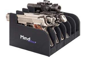 MIND&ACTION Foam Pistol Rack for Gun Safe, Gun Cabinet Accessories, Pistols Holder Storage Organizer, Revolver Firearm Handgun Rack Stand Display