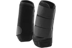 PciDinFo 2 Pieces Horse Boots Leg Protectors Neoprene Shockproof Multifunction Front and Hind Leg Protector for Equestrian