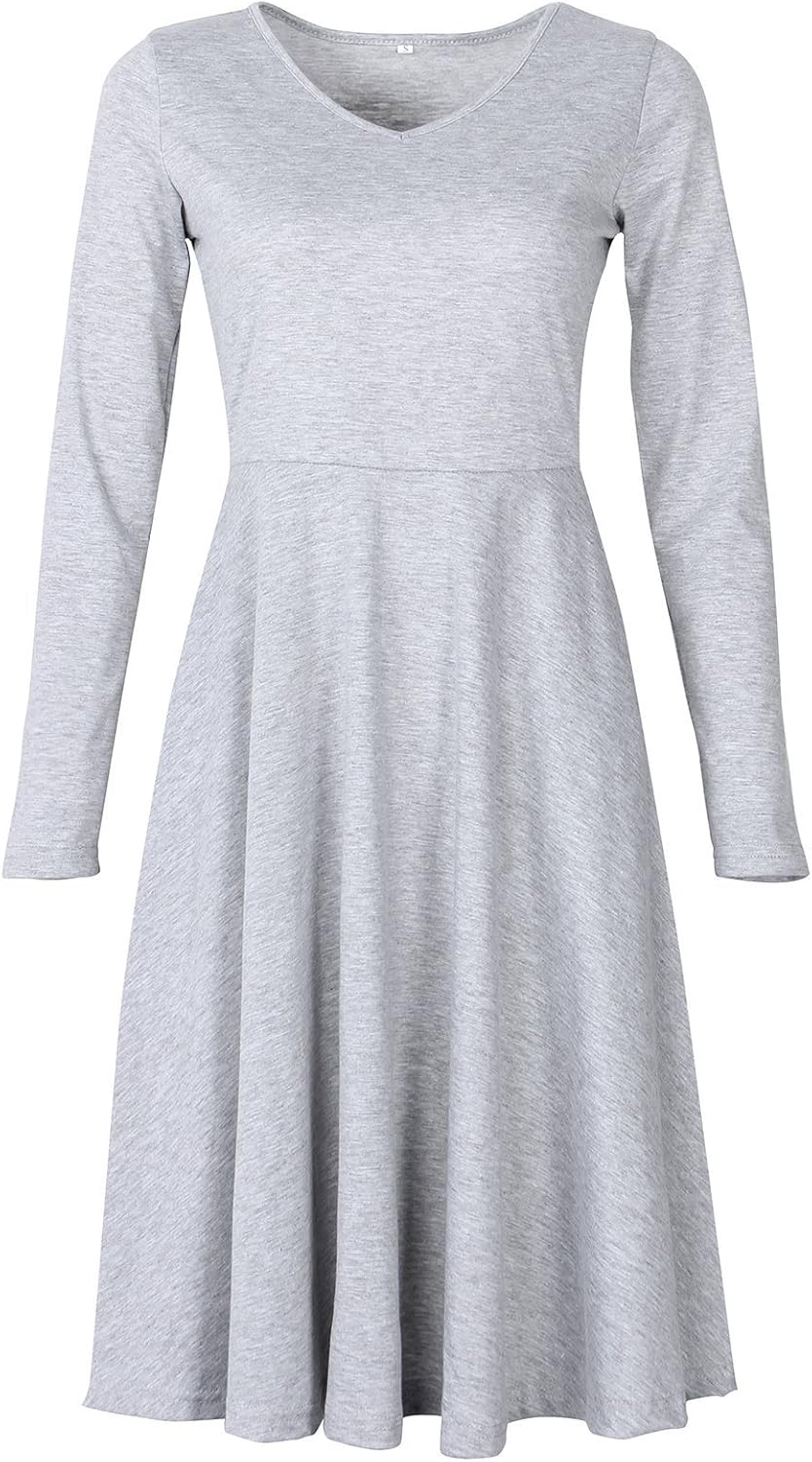 long sleeve a line midi dress