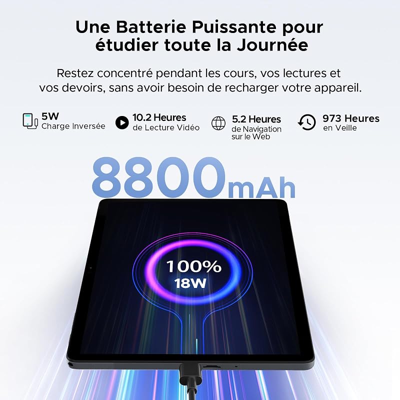 P11 Pro Tablette Android 16, Tablette 11 Pouces avec Gemini AI, 48Go RAM+128Go ROM, Tablette Tactile 2.4K 90Hz, T7250, 13MP+5MP, 8800mAh, 5G WiFi, Tablette avec Clavier, Stylet, Souris-Noir