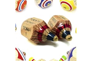 ALONDRA'S IMPORTS️ Alondra's Imports Pirinola Toma Todo Set – Mexican Fiesta, Kids and Adults Family Party Games, Bachelor Parties or Baby Shower, Wood Spinning Top Game - Premium Quality Finish - Complete Set of 2