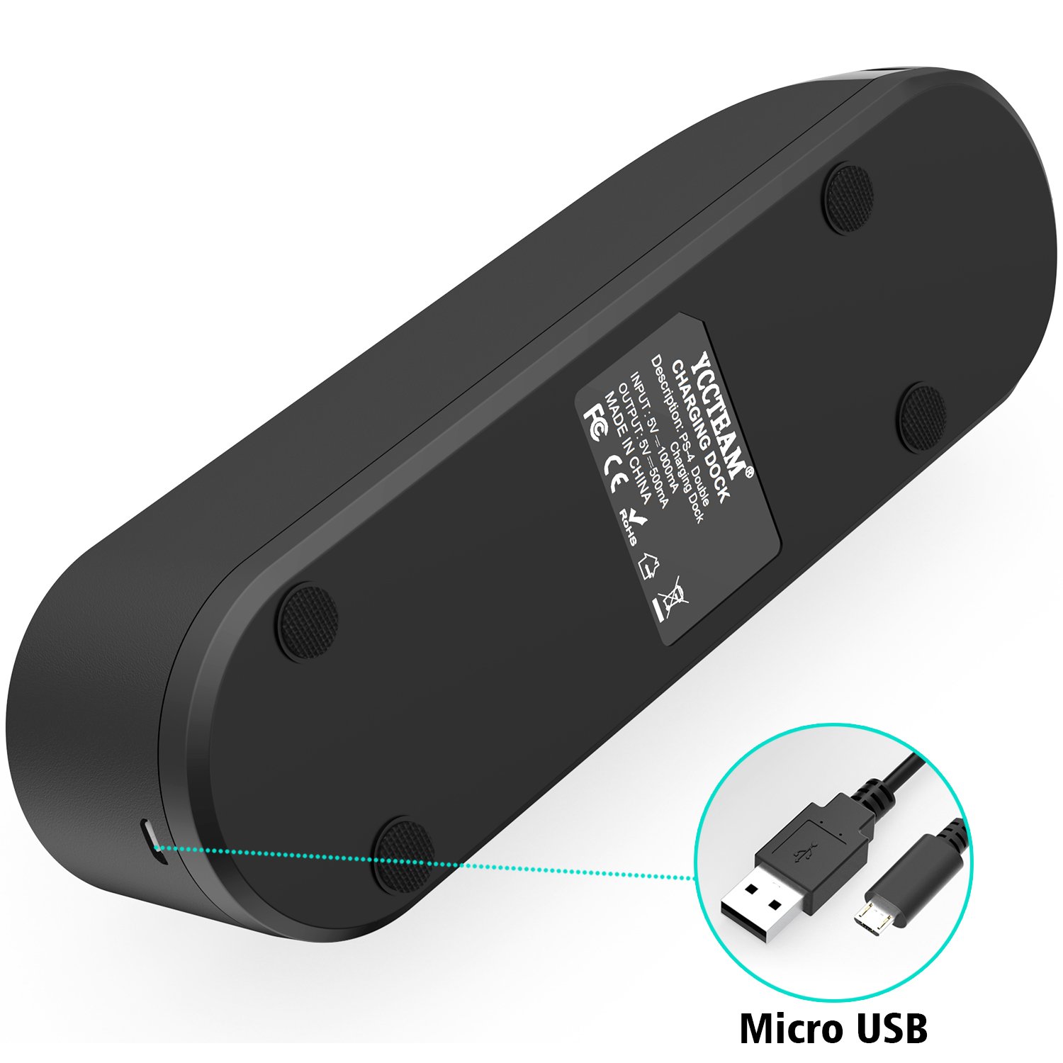 PS4 Controller Charger, DualShock 4 USB Charging Station Dock for Sony Playstation 4/PS4 Slim/PS4 Pro Controller