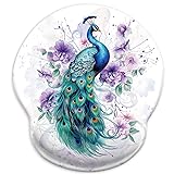 Blusabaca Mouse Pad with Wrist Rest, Peacock