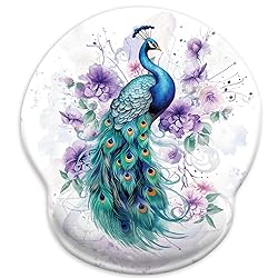Blusabaca Mouse Pad with Wrist Rest, Peacock