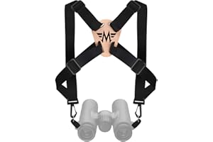 TEZORO Binocular Harness Strap, Adjustable Stretchy, Camera Chest Harness with 2 Loop Connectors Cross Shoulder Strap with Quick Release, Fits for Carrying Binocular, Cameras, Rangefinders and More