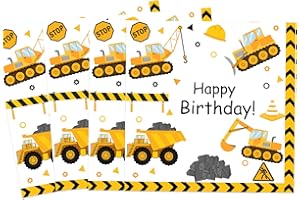 Vetwo Construction Party Napkins 60pcs Construction Party Decorations Dump Truck Disposable Paper Napkins for Construction Baby Shower 1st 2nd 3rd 4th Birthday Party Supplies Decorations, 6.5inch