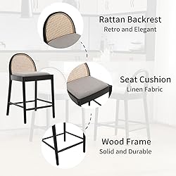 HEAH-YO Modern Counter Stools Set of 4, 26 Inches