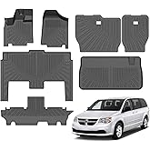 Cacartist Floor Mats Cargo Liner Custom Fit for Dodge Grand Caravan 2011-2021 7 Seats Accessories TPE 3D All Weather Floor Li