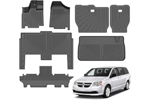 Cacartist Floor Mats Cargo Liner Custom Fit for Dodge Grand Caravan 2011-2021 7 Seats Accessories TPE 3D All Weather Floor Li