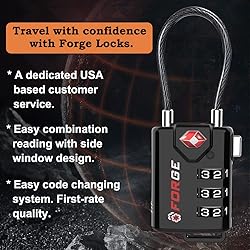 TSA Approved Cable Luggage Locks, Re-settable