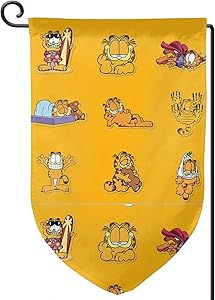 Heyuchuan Garfield Garden Flag 12.5x18 Inch Yard Flag