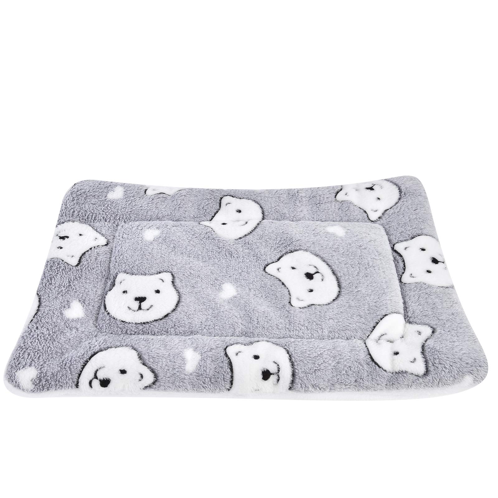 Vejaoo Dog Bed Mattress Multipurpose Machine Washable Puppy Mat Cushions for Small/Medium/Large Dogs and Cat Cages XZ006 (61 * 41 CM, Grey Bear)