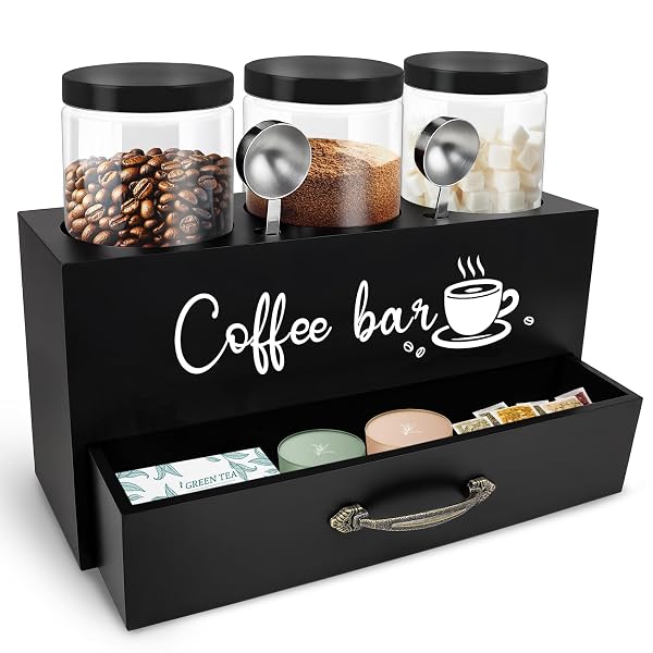 MACIFECI 54 OZ COFFEE CANISTER SET WITH SHELF,...