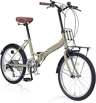 Amazon New マイパラス Mypallas 折畳自転車 インチ シマノ製6段変速 フロントキャリア付 お洒落なボディカラー 通勤 街乗りに最適 M 5n カフェ マイパラス My Pallas 折りたたみ自転車