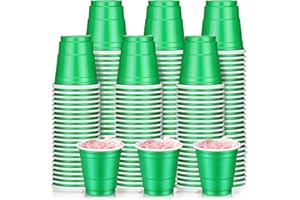 Layhit 200 Pack 2oz Christmas Shot Cups Plastic Shot Glasses Mini Disposable Cups for Wedding Birthday Valentine's Day Party Supplies Beer Drinking Serving Snacks Samples Tastings(Green)