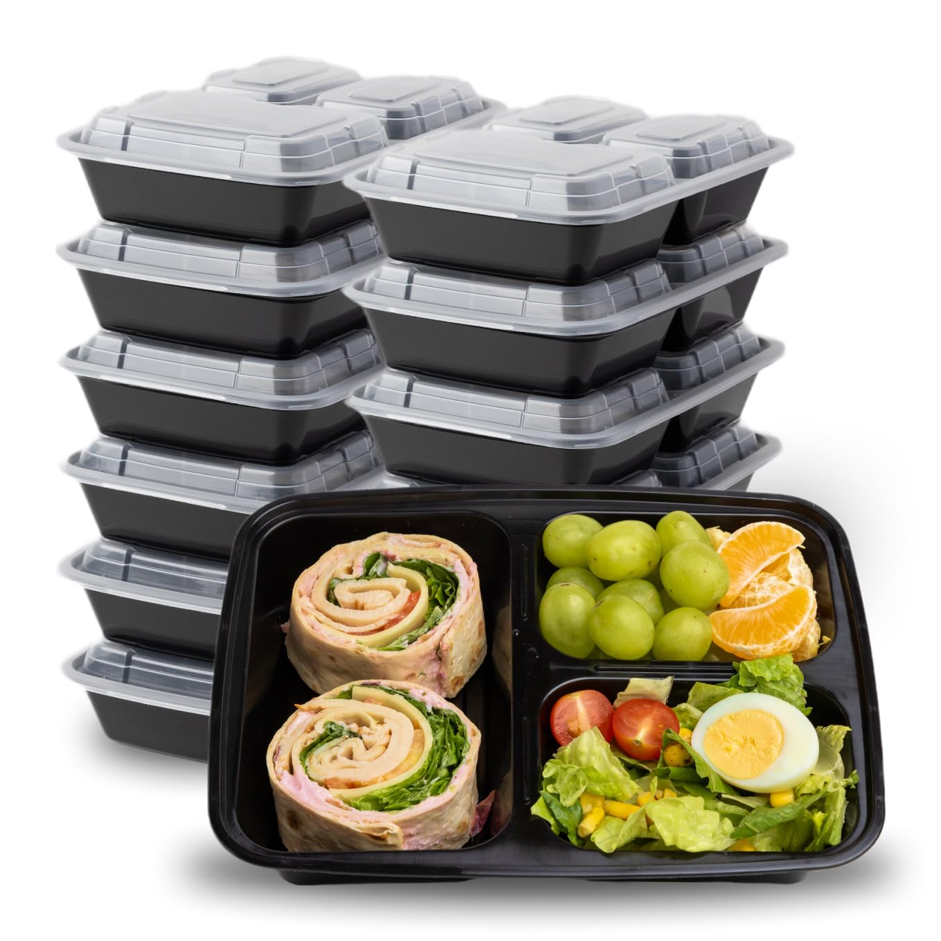 Mua Enther Meal Prep Containers [12 Pack] 3 Compartment with Lids, Food ...