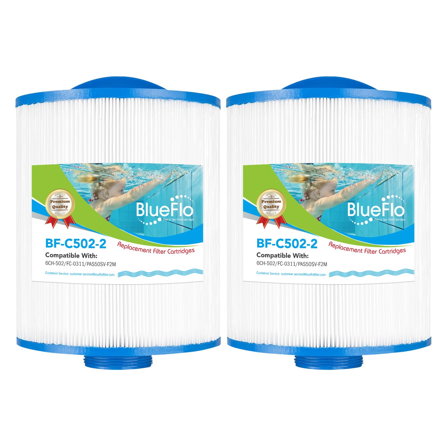 Photo 1 of BLUEFLO PAS50SV-F2M Spa Filter Cartridge Replaces for Unicel 6CH-502, Artesian Spas, Filbur FC-0311, PAS502SV, PAS50, Master Deluxe M60506, XLS-604 Hot Tub Filter (2 Pack)