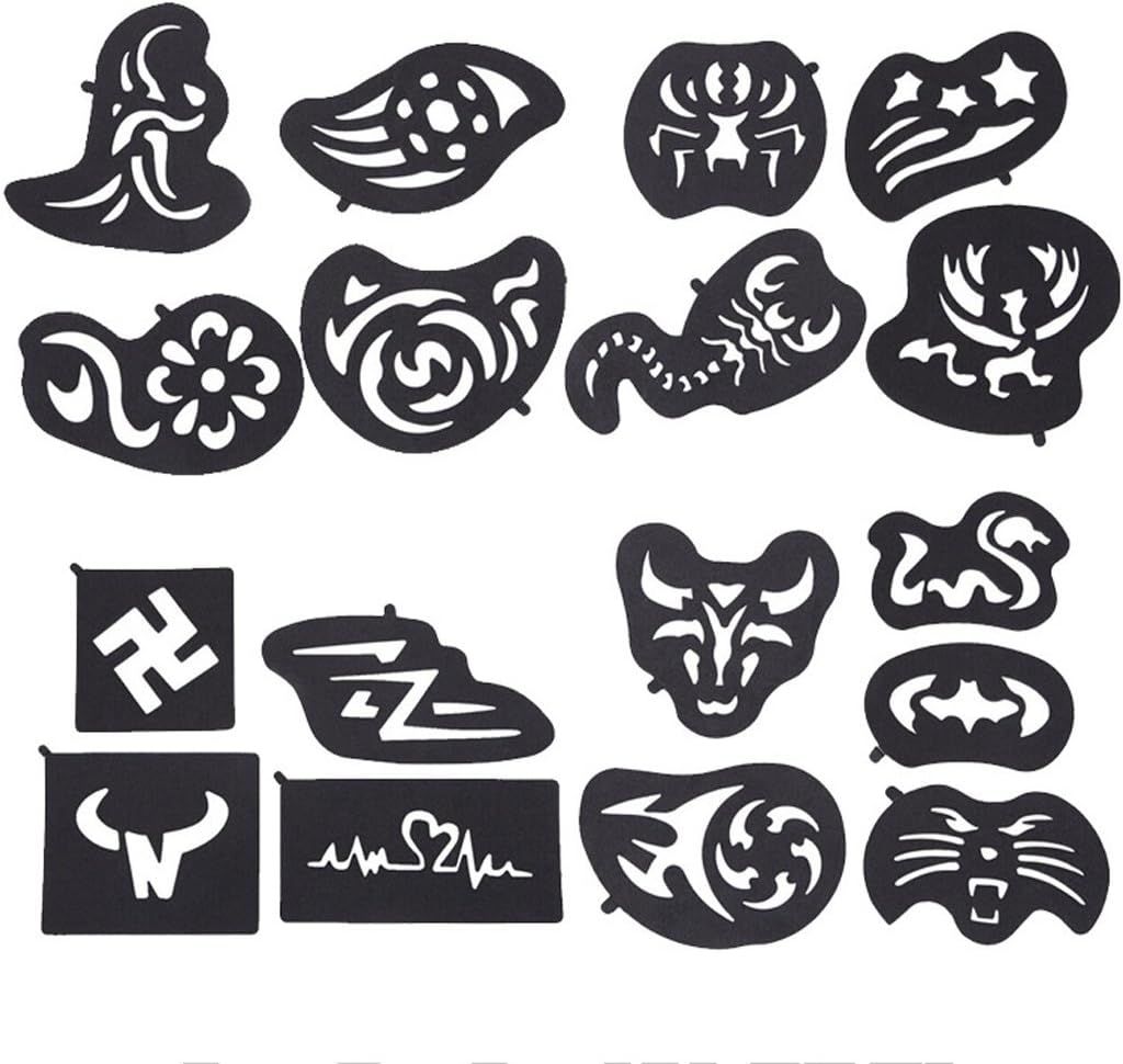 Mzp Beauty 25pcs Multi Shapes Hair Tattoo Template Hair Trimmer