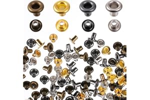 ALRHSO 400 Pcs 1.5mm Grommets Tiny Eyelet and Grommets Kit 4 Colors Hole Self Backing Eyelet Metal Mini Eyelets for DIY Crafting Bead Cores Clothes Leather Canvas