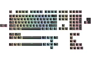Glorious Gaming 145x Aura Keycaps V2 - PBT Pudding Keycaps, RGB Friendly with Transparent Fonts & Sides, PBT Material for Dur