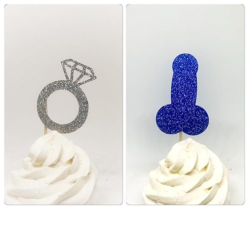 Amazon.com: cupcake, bachelorette party, penis toppers, glitter ...