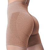 Aoxjox Booty Contour Seamless Workout Biker Shorts for Women Tummy Control High Waisted Athletic Running Yoga Short 5"