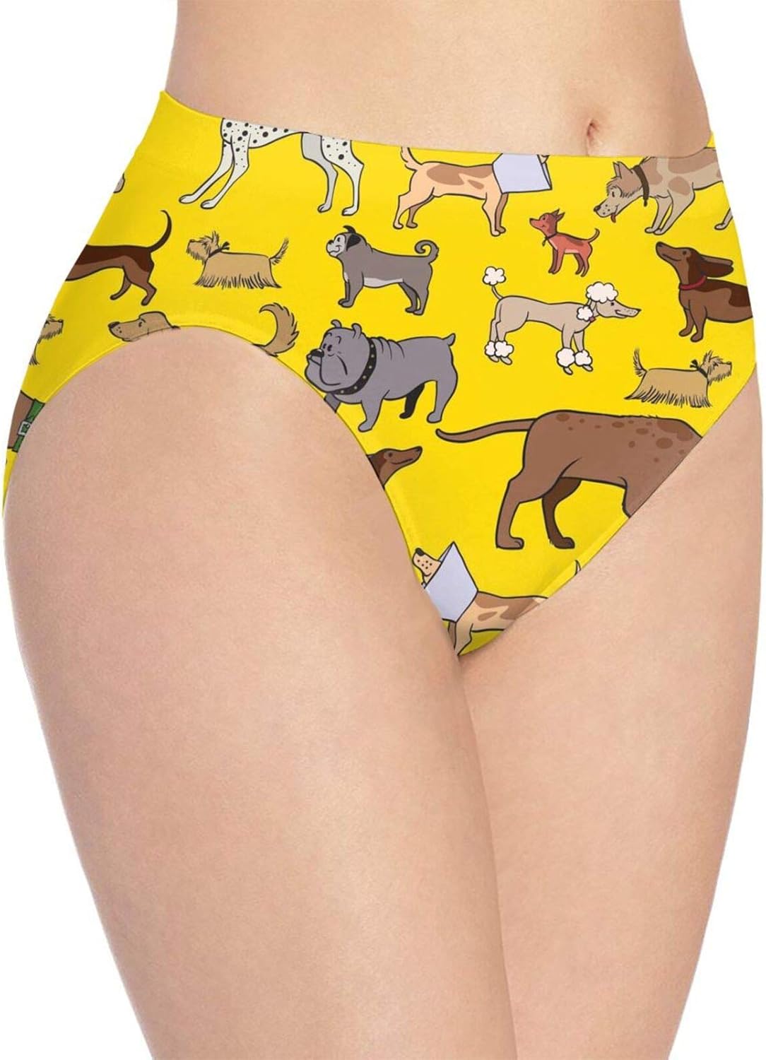 Cute Naughty Dogs Womens Sexy Hipster Panties Comfortable Underwear Briefs Bikini Panty at