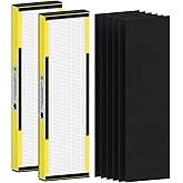 2 Packs FLT4825 HEPA Replacement Filter B Compatible with AC4825 AC4825E AC4300 AC4800 AC4900 AC4850, 2 True HEPA Filters & 6 Activated Carbon Pre-Filters