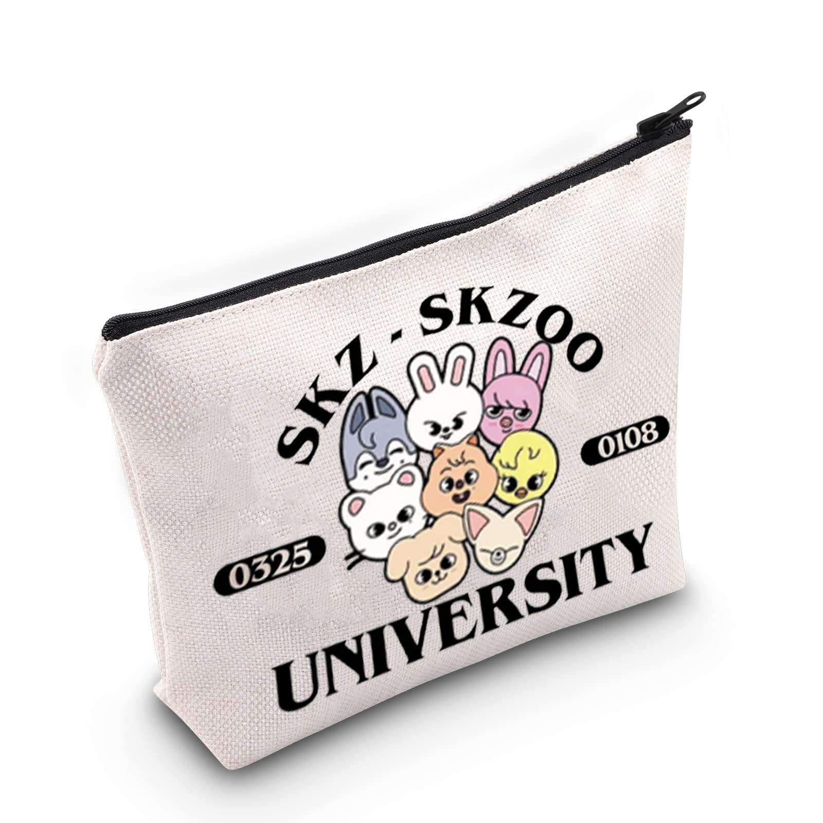 WZMPA K-Pop SKZ Cosmetic Makeup Bag K-Pop Band Fans Gifts Korean Boy Band Zipper Pouch Bag for Fans, SKZ, Fit