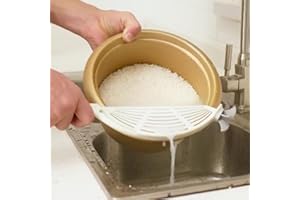 Multi-Purpose Colander for Rice Fruit & Vegetables, Removable Stirring Strainer - Fits Over Cookware