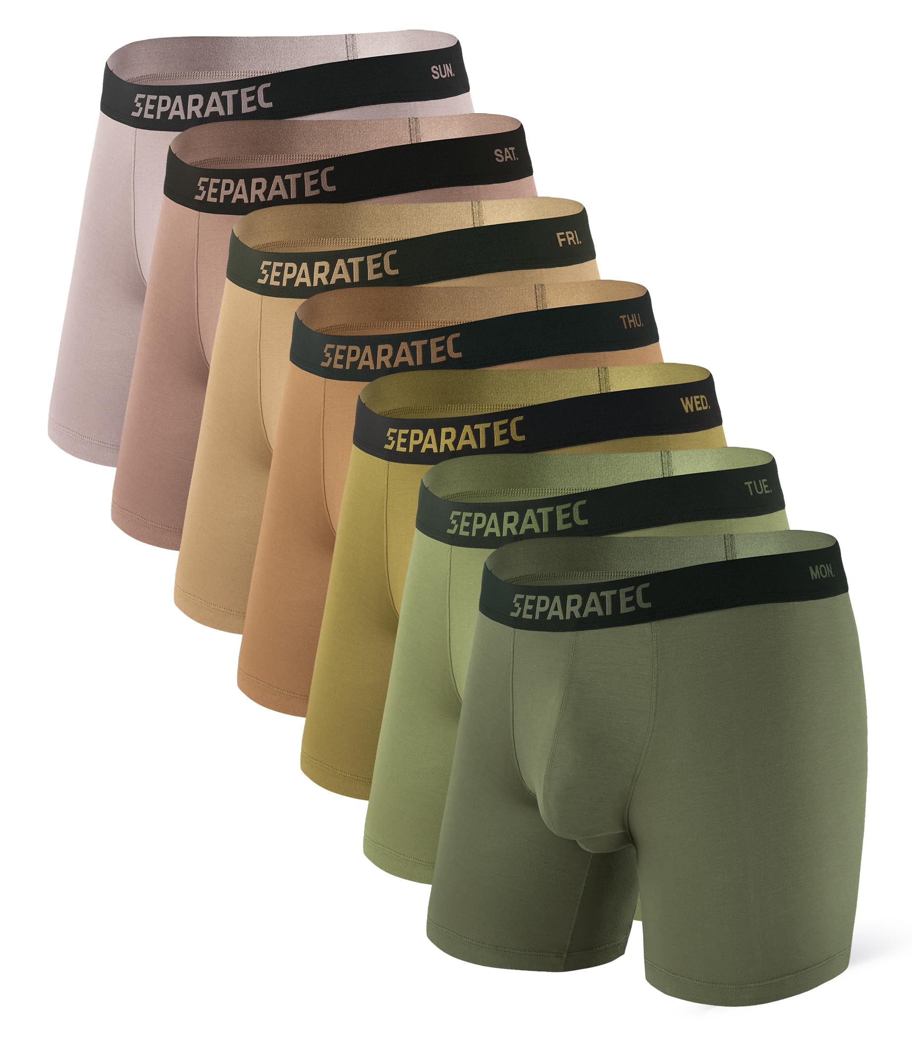 Photo 1 of Separatec Dual Pouch Mens Underwear Breathable Cooling Rayon Made from Bamboo Underwear Men, Boxer Briefs and Trunks 7 Pack?L,Assorted Colors?