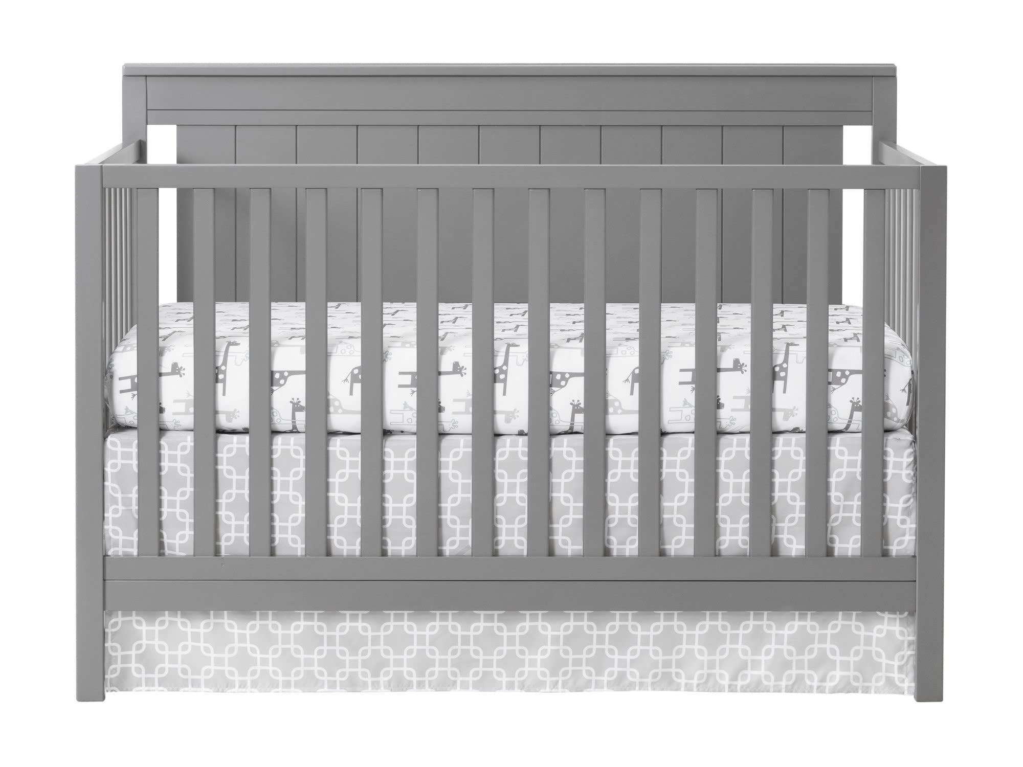 Photo 1 of **FOR PARTS ONLY/HAS MAJOR DAMAGES & MISSING ASSEMBLY HARDWARE** Oxford Baby Lazio 4-in-1 Convertible Crib, Dove Gray, GreenGuard Gold Certified