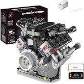 V8 Engine Building Kits that Runs with Motor &amp; APP Controls,715+Pcs | Build Your Own Visible Mini V8 Engine Model,8-Cylinder Transparent Design Car Engine Building Engineering Set for Adults