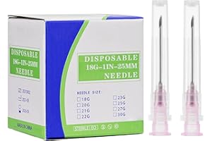BHOWISK 18G 1in Dispensing Needles, Disposable Sterile Package of 100