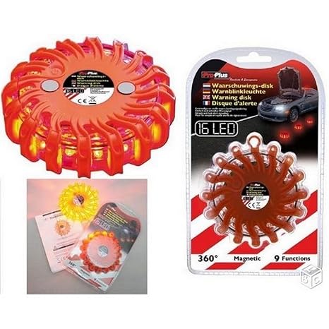 ProPlus 540322 Warnblinkleuchte mit Magnet und 16LEDs, Ø nur 9,5cm, Notfall Warnblitzer Warnsignal Blinklicht