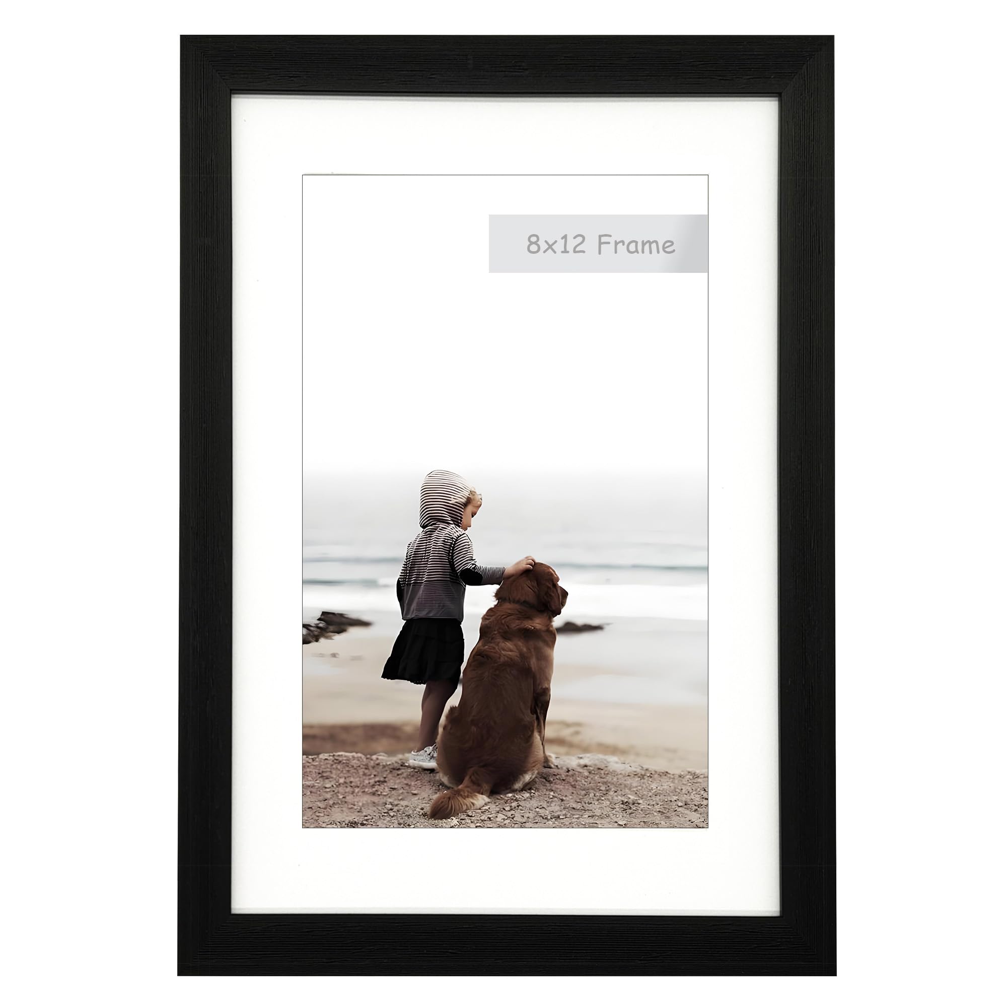 8x12(20.3x30.4CM) Photo Frame Gallery Picture frame with 6x10 mat,Freestanding and Wall Mountable,Black — image 1