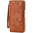 GOIACII Women's Wallet Ladies Large Capacity Wristlet Long Phone Clutch Purse Bifold Credit Card RFID Blocking Leather