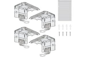 homfanseec 4pcs Cordless Shade Bracket, Mounting Bracket with Metal Clip, Mini Mounting Bracket Clips for 1" (25MM) Pleated Shades Cordless Blinds Headrail & Cordless Honeycomb Cellular(as Shown)