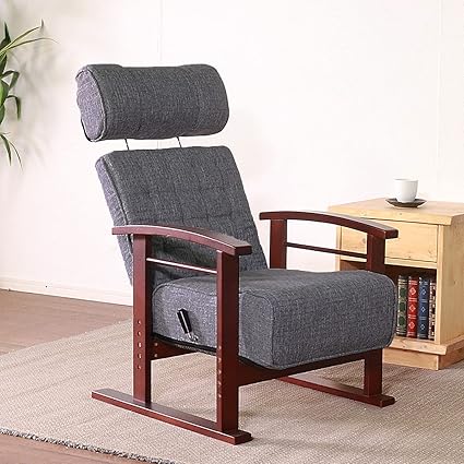 Amazon Co Jp 高座椅子 リクライニング 高齢者 おしゃれ チェア 座椅子 肘掛付き 腰痛 安いリクライニングチェア 肘付き座いす グレー Ss 592av Gy L 27gr ホーム キッチン