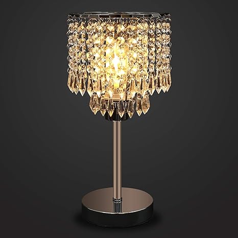 lampara de mesa de cristal kakanuo k9 lampara de mesita de noche de cristal e26 elegante lampara decorativa para dormitorio sala de estar