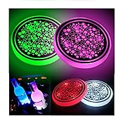 2PCS LED Car Cup Holder Lights, Light up Car Coasters for Cup Holders 7 Color-Changing Light Up Cup Holder Insert Coasters, Waterproof Car Accessories for Teens, Car Gifts for Men & Women (Color 5)