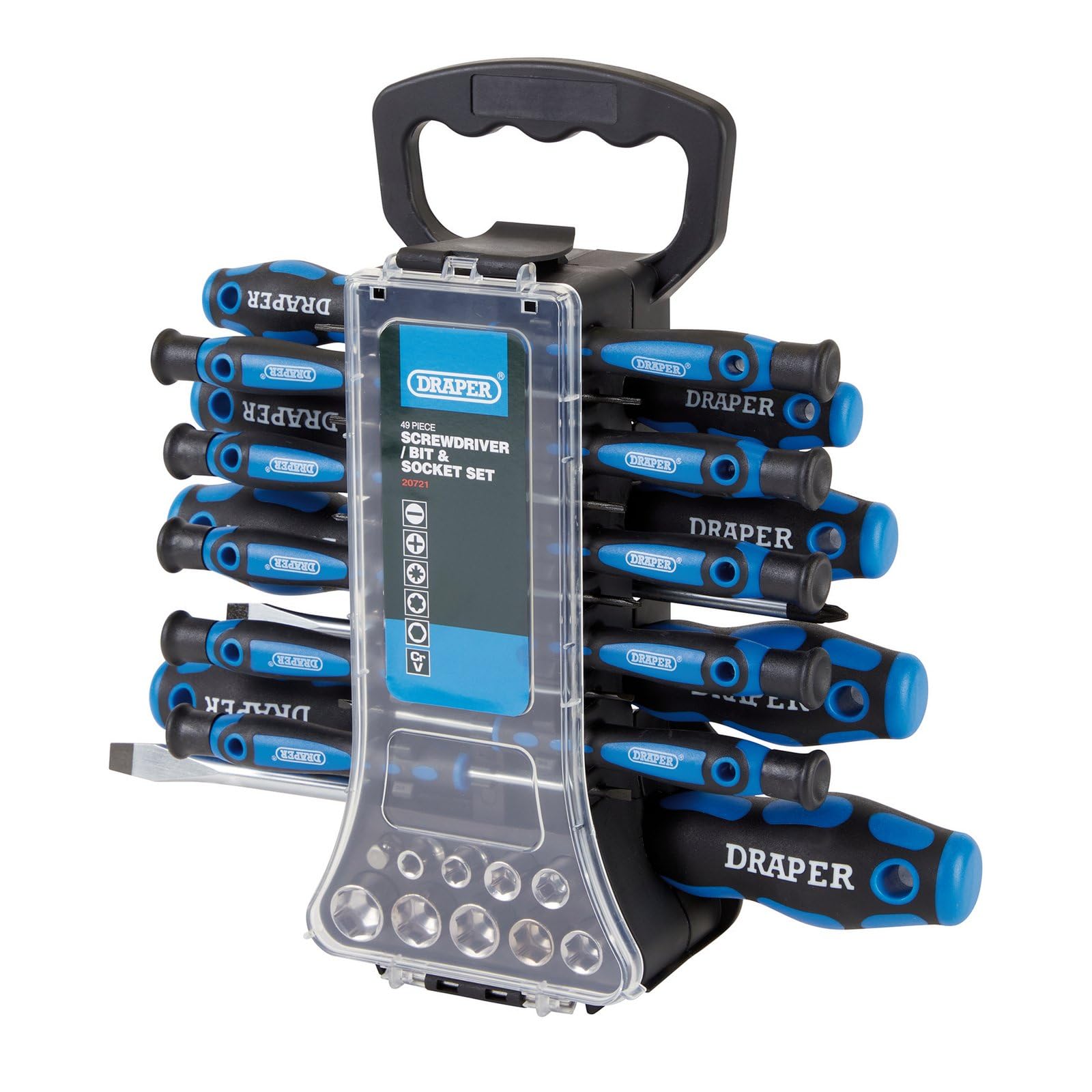 Draper 20721 Screwdriver, Socket and Bit Set (49 Piece)